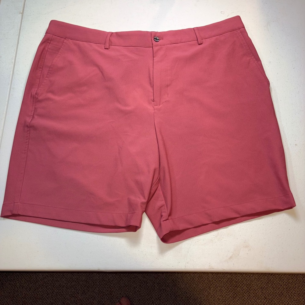 Dunning Mens Golf Shorts‎ Rose Red Pink Performance Stretch Flat Front Size 38